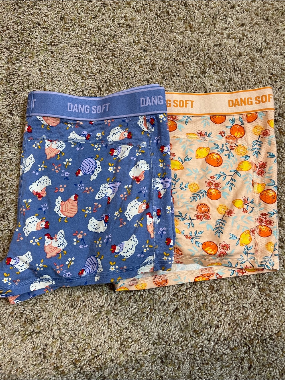 Men’s Boxer Briefs - Blue Chicken & Peach Print (2-Pack)